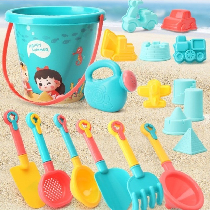 18Pcs Beach Toys Set For Children's Outdoor Toys Water Shovel Digging Sand Tool Car Beach Bucket Set - Image 2
