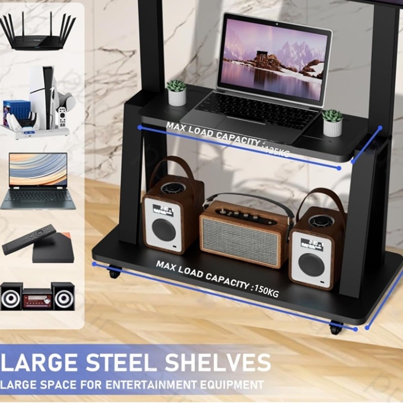 Movable TV stand 32-85 inch TV Monitor Stand Universal Adjustable TV Rack Floor Base - Image 6