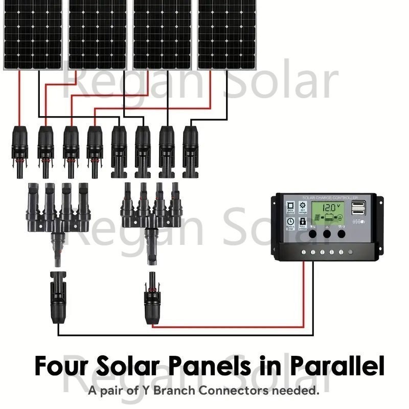 Cable Connector MC4 Branch Y3/Y4/Y5 T3/T4/T5 Adapter Connectors M/M/F and F/F/M For Solar Panels — view 7