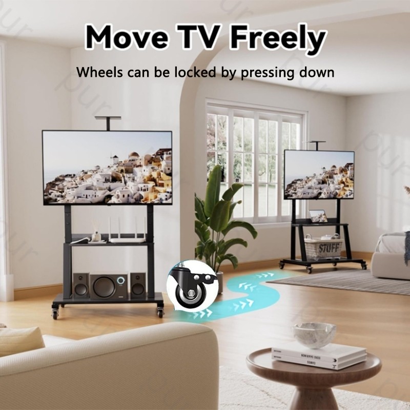 Movable TV stand 32-85 inch TV Monitor Stand Universal Adjustable TV Rack Floor Base - Image 3