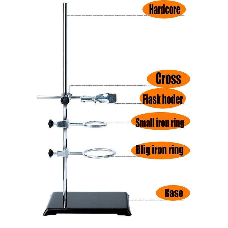 Lab iron stand full set with square seat base cross clip titration ...