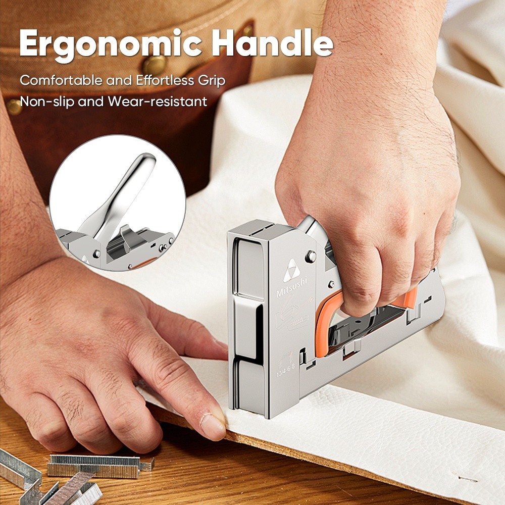 Mitsushi Heavy Duty Staple Gun and Tacker staple- Staple Gun Set with staple wire and 2400pcs nail - Image 3