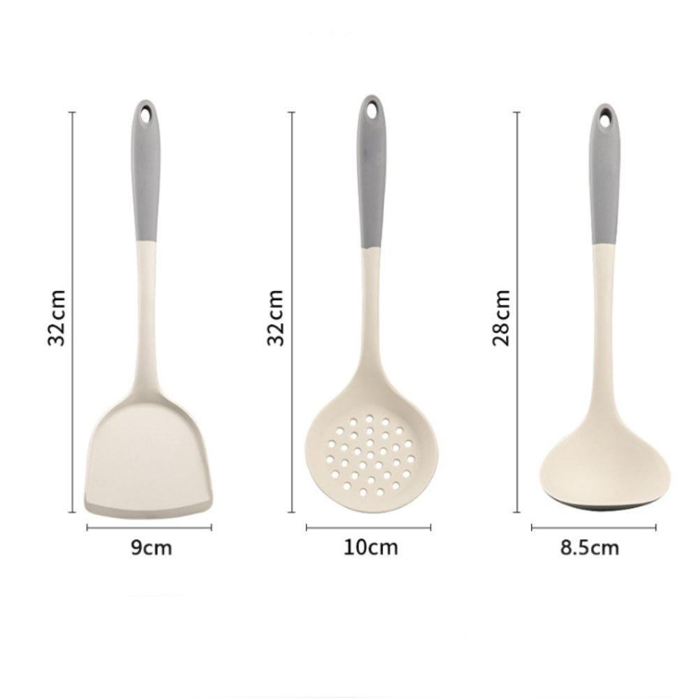 JUNE Spatula Set, Silicone Dual Color Kitchenware Set, Durable Non Stick Long Handle Heat-resistant Kitchen Utensil Set Kitchen Gadgets Accessories - Image 4