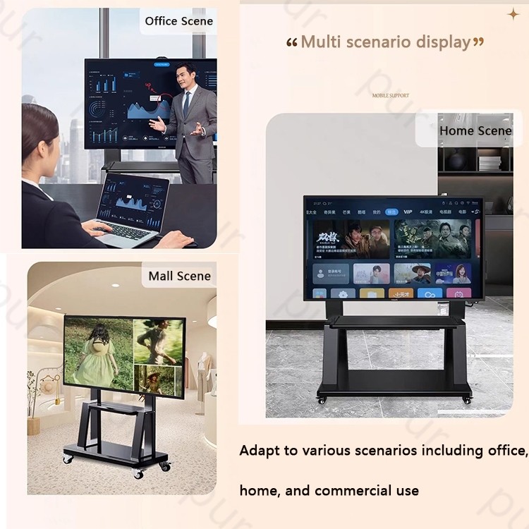 Movable TV stand 32-85 inch TV Monitor Stand Universal Adjustable TV Rack Floor Base - Image 4