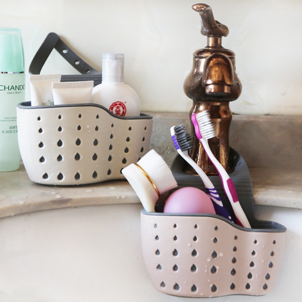 1Pcs High Quality Sink Draining Hanging Basket Adjustable Kitchen Accessories Rubber Sink Bag Soap Sponge Shelf Faucet Holder for Bathroom