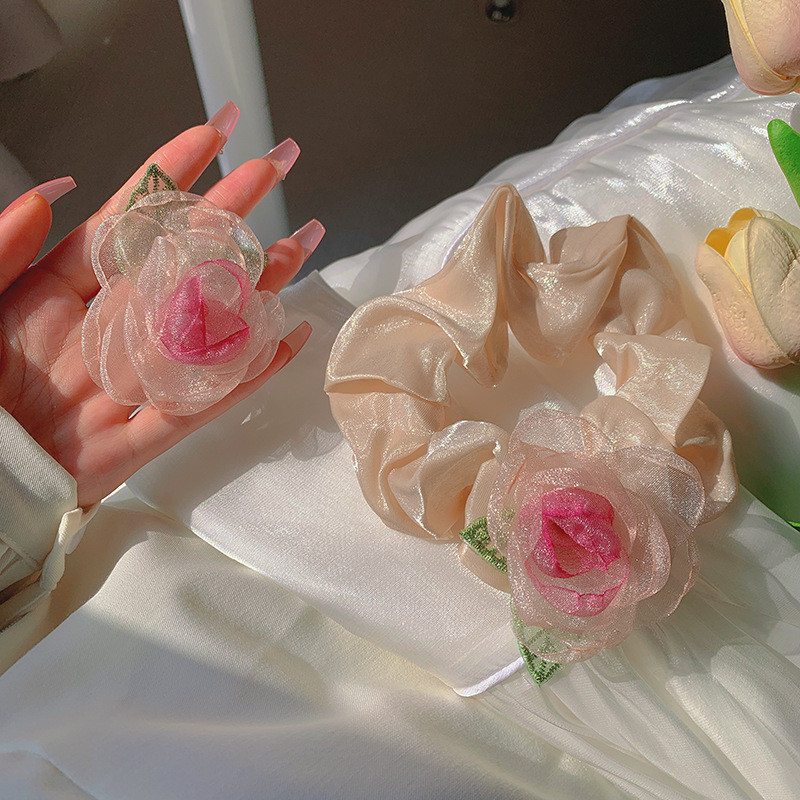 Hair Clip Female Spring Rose Flower Hair Clip Premium Duckbill Clip Bangs Hair Clip Headdress