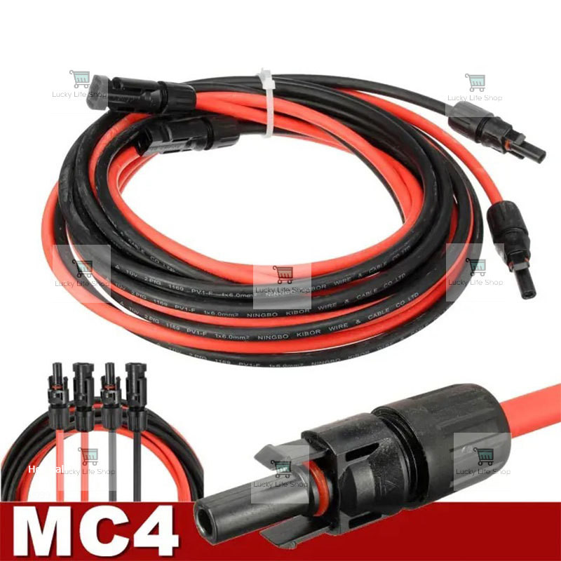 Solar Panel Extension Cable 3M/6M/9M Feet 12AWG Wire with MC4 Female and Male Connector 6m㎡/4m㎡ — view 5