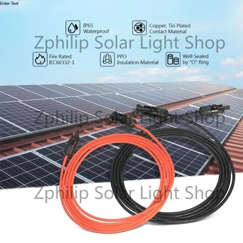 1Pair Solar Panel Extension Cable Wire with MC4 Female and Male Connector 10AWG12AWG 10/20/30 Feet — view 8