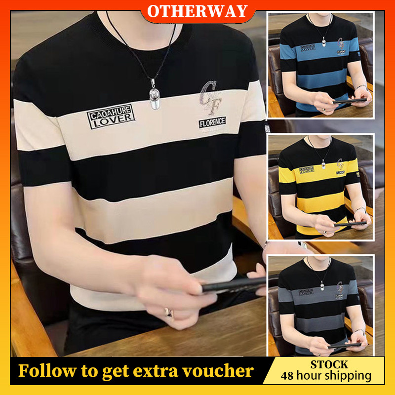 【BAON】[unisex] Shopee Stripe Collar Over Tee BAON】[unisex] Shopee Stripe Collar Over Tee
