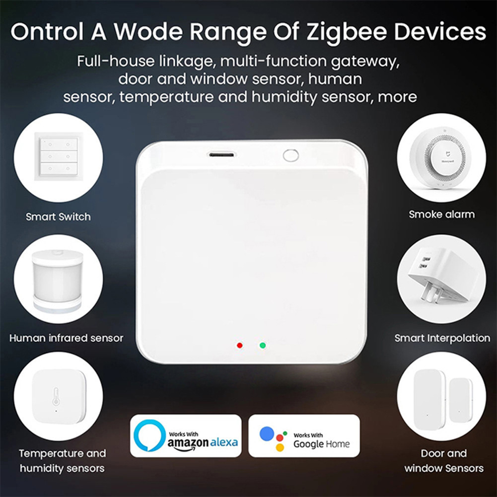 【Fast delivery】 Zigbee Gateway Mesh Hub Convenient Smart Life App Smart Gateway Universal Voice Control Wireless Hub Gateway Tuya Zigbee Smart Home Bridge Smart Linkage Type-c — view 5