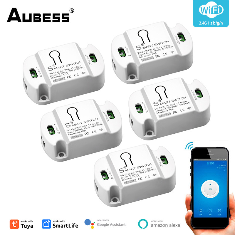 【Fast delivery】 Work With Alexa Google Home Smart Switch Smart Home WiFi 10A Wireless Switches Smart Life Timer Breaker Module MINI Tuya — view 3