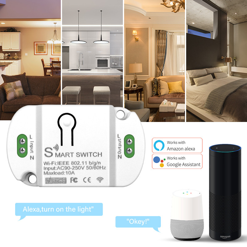 【Fast delivery】 Work With Alexa Google Home Smart Switch Smart Home WiFi 10A Wireless Switches Smart Life Timer Breaker Module MINI Tuya — view 5