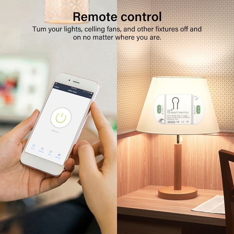 【Fast delivery】 Work With Alexa Google Home Smart Switch Smart Home WiFi 10A Wireless Switches Smart Life Timer Breaker Module MINI Tuya — view 6