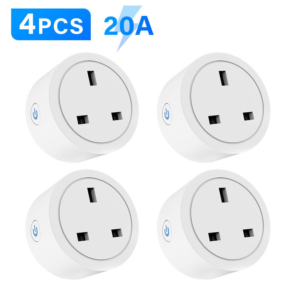Smart Home Smart Socket Uk Voice Control Smart Socket Outlet 20a Timing Function Wifi Smart Plug Power Monitor Smart Life App Remote Control — view 8