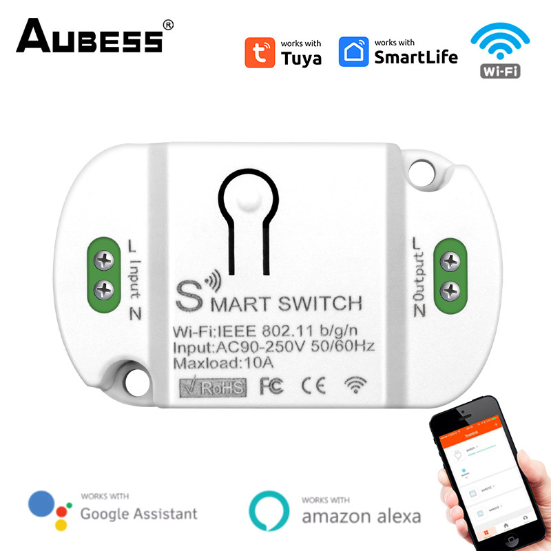 【Fast delivery】 Work With Alexa Google Home Smart Switch Smart Home WiFi 10A Wireless Switches Smart Life Timer Breaker Module MINI Tuya — view 2