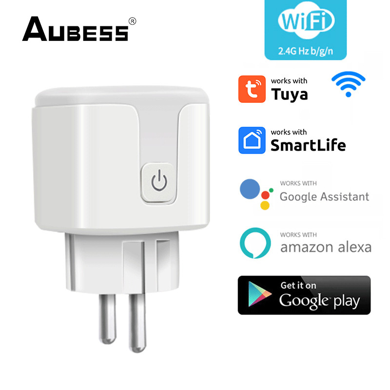 Voice Control Via Alexa Google Home Wifi Socket 16A Power Monitoring EU Plug Smart Home Electricity Statistics Smart Outlet Tuya Timer Smart Socket Wifi Plug — view 2