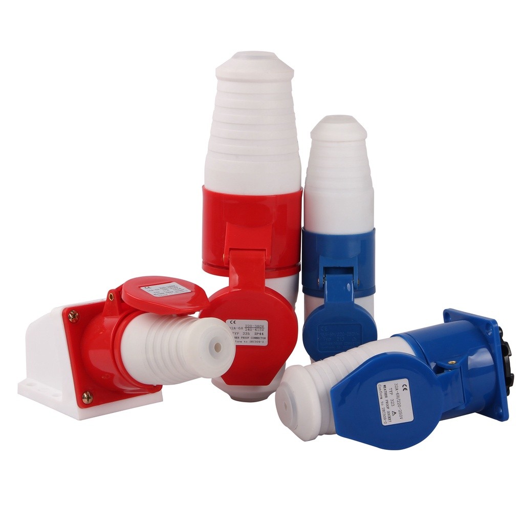 Industrial plug socket concealed and exposed waterproof connector 3-pin ...