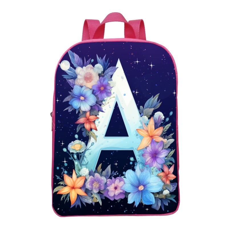 12 inch-printed school bag – Alphabet flower girl’s Student backpack -kindergarten little kid’s Small school bag