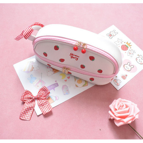2 Layer Large Capacity PU Pencil Case Pink Cute Stationery Storage Bag/Cosmetics Storage for Girl — view 3