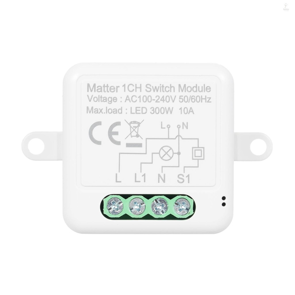 FLP 1CH Matter Mini Smart WiFi Switch Module DIY Smart Relay Switch Module 10A Switch for Smart Home Automation Compatible with Home Pod/Alexa/ Assistant/SmartThings