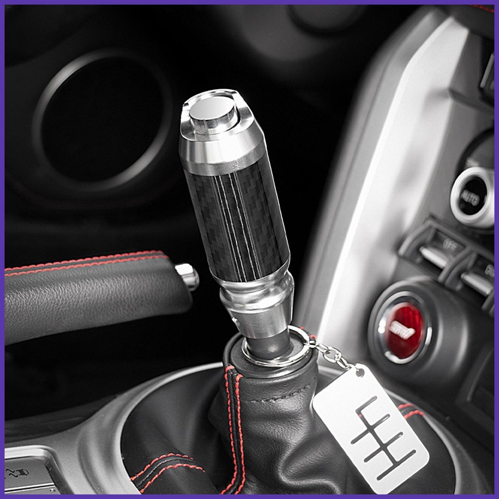 Sickspeed JDM 2016 Carbon Fiber Look Shift Boot – Black With Purple Stitch, Universal