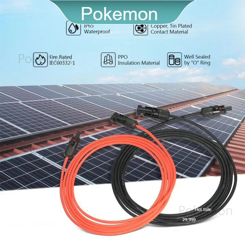 Solar Panel Extension Cable 10/20/30 Feet 12AWG Wire with MC4 Female and Male Connector 6m㎡/4m㎡ — view 8