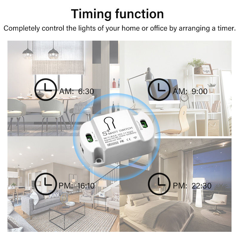 【Fast delivery】 Work With Alexa Google Home Smart Switch Smart Home WiFi 10A Wireless Switches Smart Life Timer Breaker Module MINI Tuya — view 7