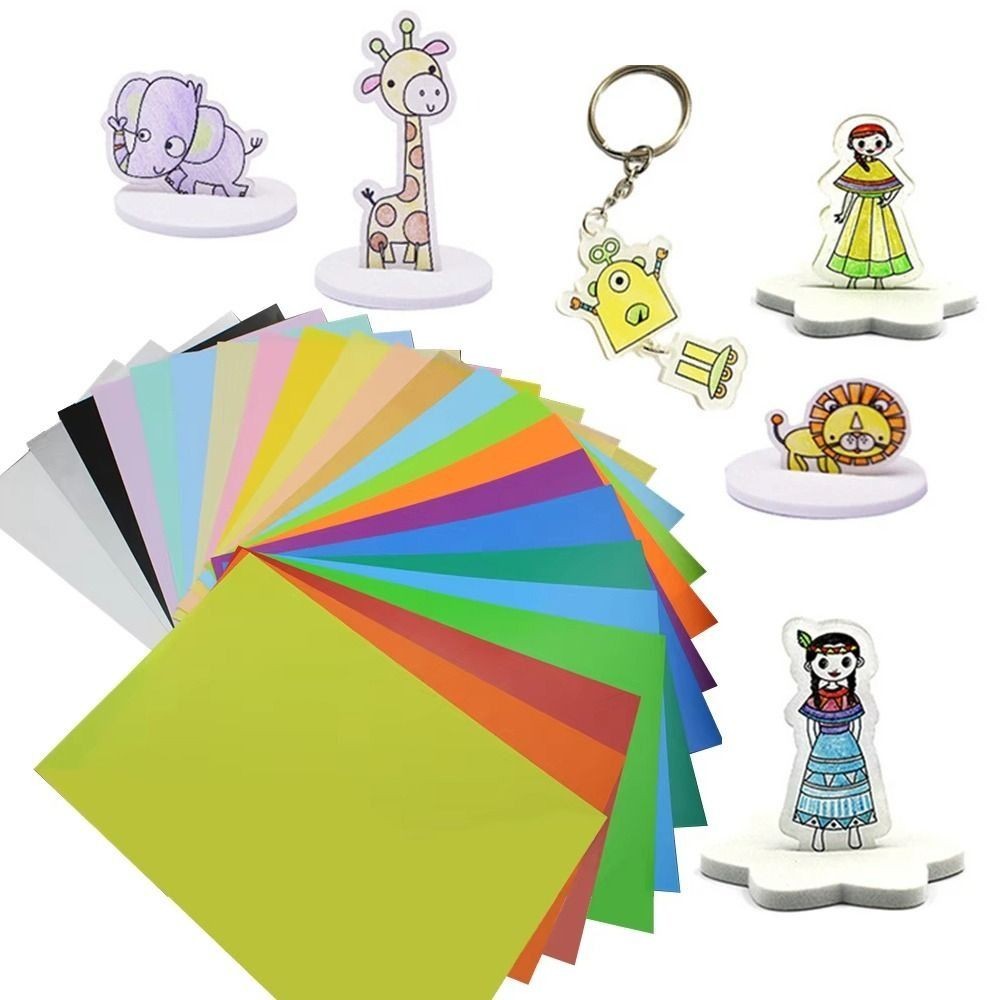 LAKAMIERBM 0Pcs Shrink Plastic Sheets, DIY Translucent Thermal Shrink Film, Frosted Shrink Art Film Paper for Handmade Supplies Making Party Deco - Image 2