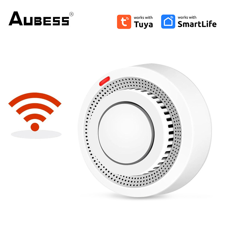 Home Security System Smoke Alarm Smart Home Tuya Smoke Detection Sensor Smart Life WiFi Smart Smoke Detector App Remote  Control Fire Sensor Detector — view 4