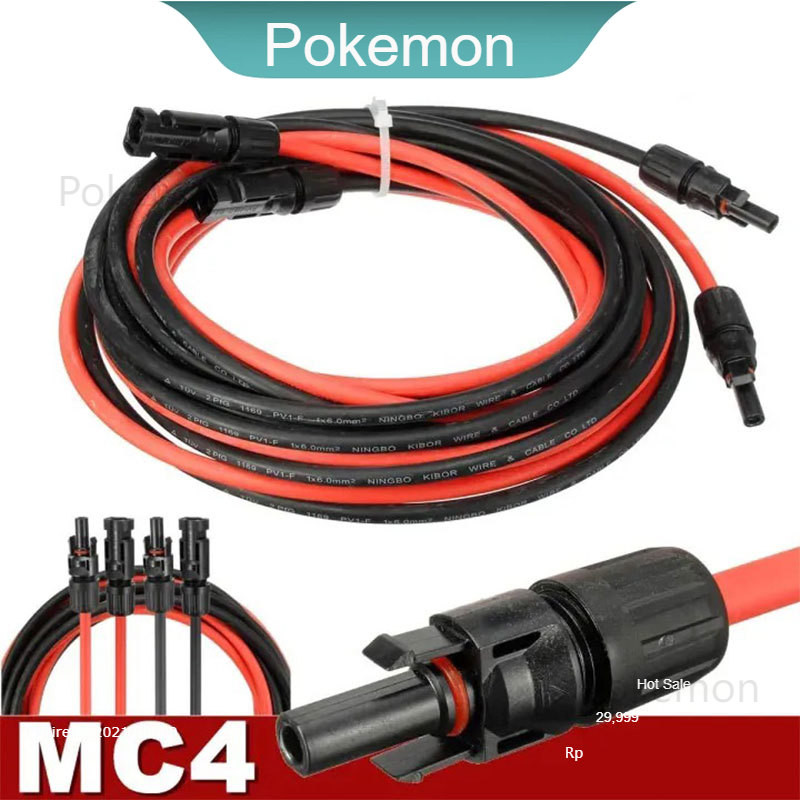 Solar Panel Extension Cable 10AWG/12AWG 6m㎡/4m㎡ Black & Red Wire with MC4 Female and Male Connector — view 5