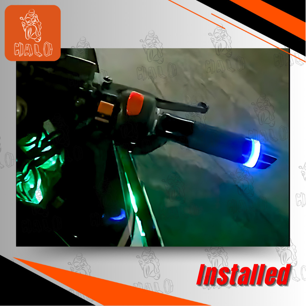 [HALO MOTOR] MOTORCYCLE HANDLE GRIP WITH LED LIGHT 5 COLORS - UniTop
