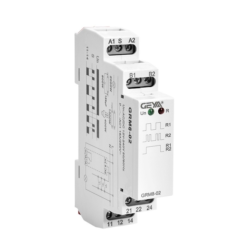 Free Shipping Geya Grm8 Din Rail Mounted Latching Relay Module 12v 24v ...
