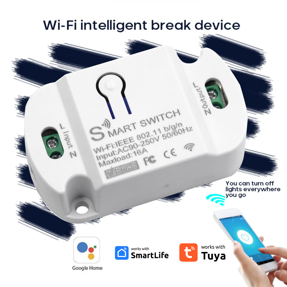 Smart Light Switch Wifi Smart Switch Smart Life App Wifi Smart Light Switch Mini Breaker Smart Home Wireless Switches 16a Wifi Diy Smart Light Wifi Switch — view 3