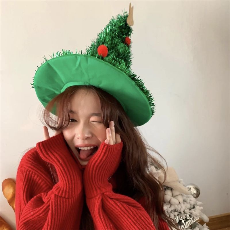 JOJO COCO Christmas Tree Headband Hat Korean Christmas Party Photo Props Women’s Headband Accessories