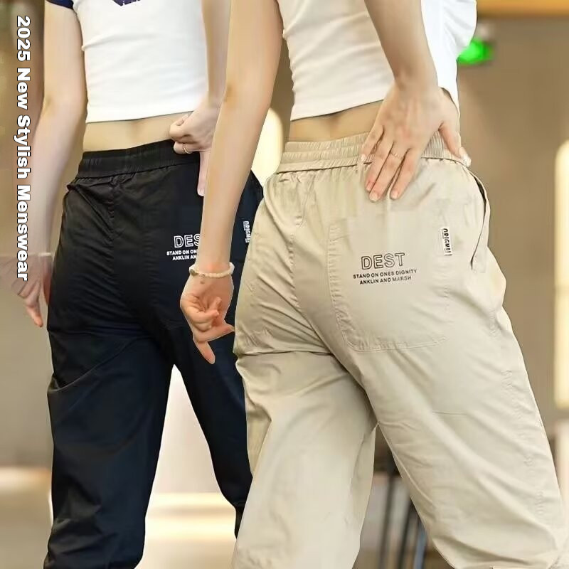 New Unisex Thin Joggers Cargo Pants Ice Silk Loose Casual Sports Pants for Men and Women - Image 5