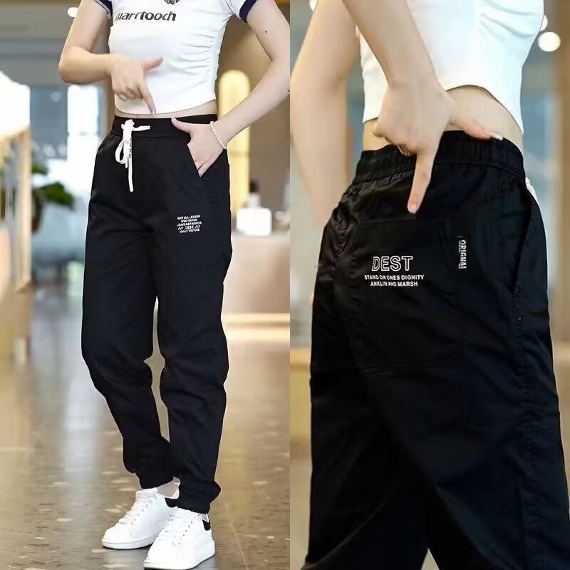New Unisex Thin Joggers Cargo Pants Ice Silk Loose Casual Sports Pants for Men and Women - Image 2