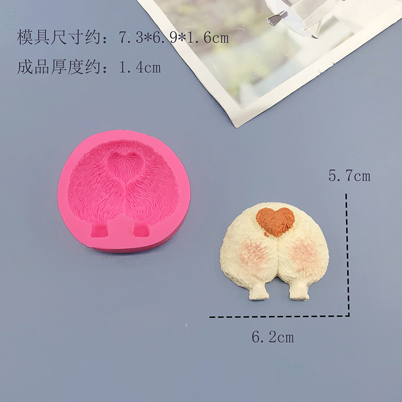 Pet Biscuit Silicone Mold Corgi Butt Ice Cream Mold Baking Tool diy Handmade