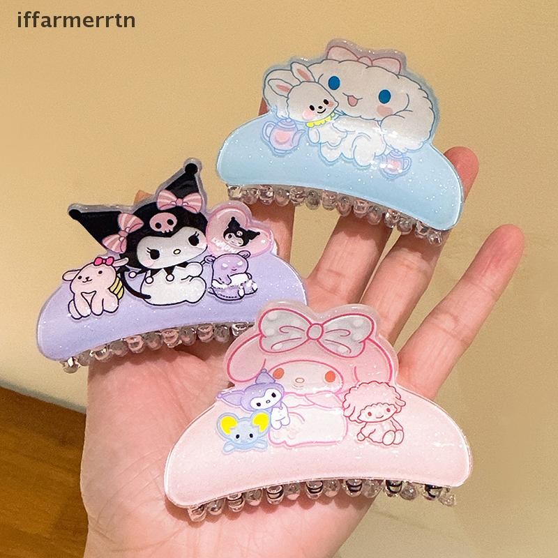 ir Sanrio Acrylic Hair Claw Clips Hello Kitty Cinnamoroll Kuromi Hair Grab Clip Shark Clip Hair Accessories Girls Birthday Gifts merrtn