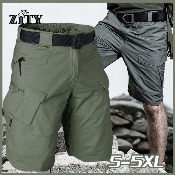 ZITY【Ready Stock】Mens Waterproof Cargo Shorts with Pockets Cargo pants 6 pocket cargo short