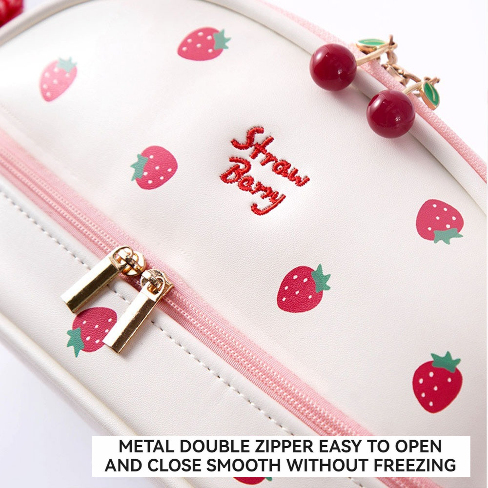 2 Layer Large Capacity PU Pencil Case Pink Cute Stationery Storage Bag/Cosmetics Storage for Girl — view 5