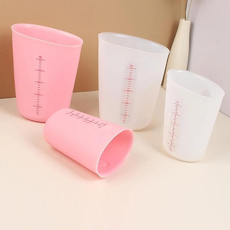 2025 New Silicone Measuring Cup with Scale Transparent Measuring Cup Heat Resistant Soft Measuring Cup Baking Tool
