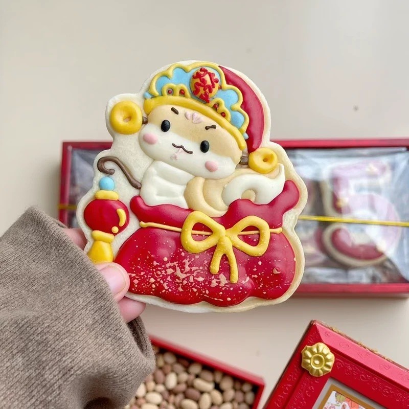 2025New Year Creative Digital Year of the Snake Icing Cookie Mold Fondant mold Chocolate Cookies Mold Cake Mold Baking tool