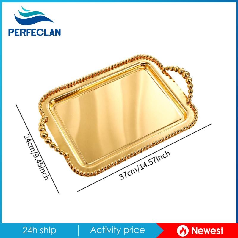 [Perfeclan] Rectangle Serving Tray Luxury Jewelry Tray for Living Room Bedroom
