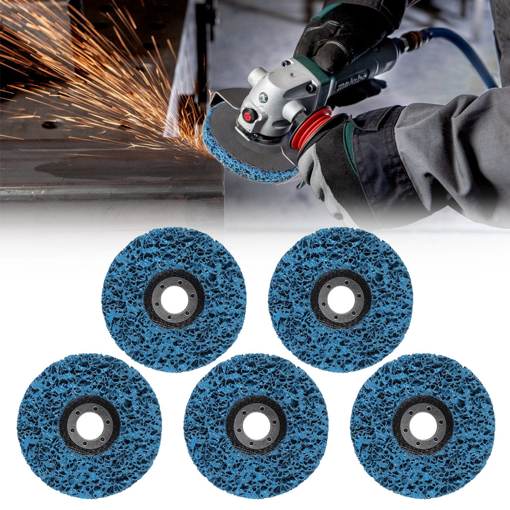 Ilisland5Pcs 115mm Coral Disc Poly Strip Disc Grinder Strip Disc Abrasive Wheel Paint Rust Removal Clean For Angle Grinder