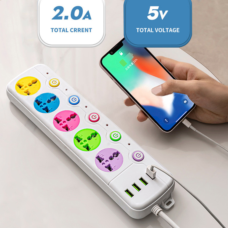 extension socket Power strip  8 metro, 2500w outlet socket, USB interface plug board, household multi-function universal jack extension outlet with switch - Image 5
