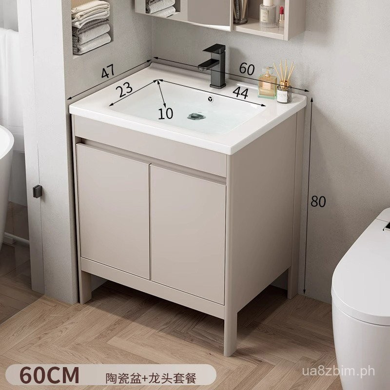 Floor Type Bathroom Cabinet Combination Washbasin Ceramic Integrated Bathroom Table Balcony Sink