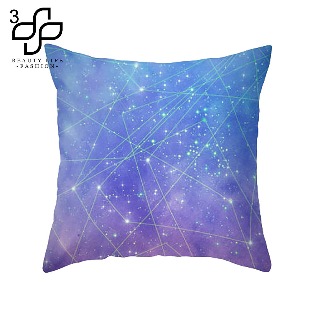 [BEA]* Purple Style Tree Letters Printed Pillow Case Cushion Cover Home Sofa Car Decor