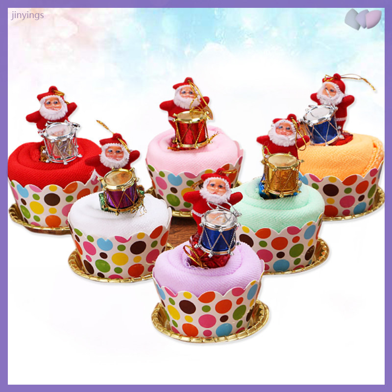 Christmas Towels Cake Favor Cotton for Kids Decorative Child  jinyings