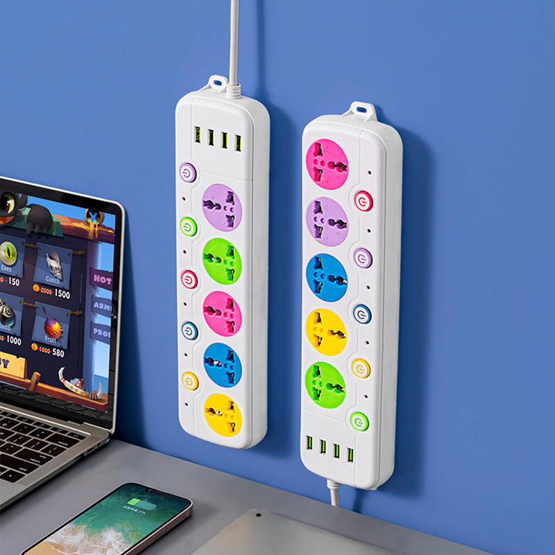 extension socket Power strip  8 metro, 2500w outlet socket, USB interface plug board, household multi-function universal jack extension outlet with switch - Image 8