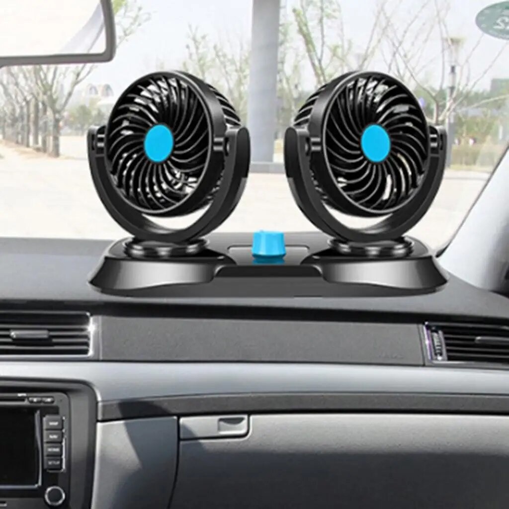 Gunhunt 360° Rotatable Car Fan For Back Seat - Portable, 3-Speed Cooling Fan, 5V USB (Black)